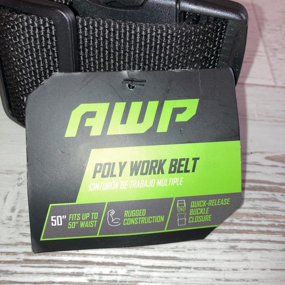 AWP Black TACTICAL POLY BELT ADJUSTABLE Up To 50 Inch Quick Release Buckle Work - Picture 2 of 6